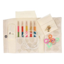 Pony Belle Flair Interchangeable Knitting Needle Tips Set - Flexible and Circular for Yarn Projects, Sustainable Maple Wood, 14 cm x 3.00-5.00 mm - 1 Set