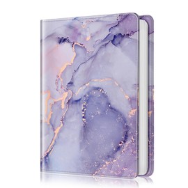 Fintie Photo Album 4x6 Photos - 112 Photos Premium Vegan Leather Cover with Card Pocket, Portable Wallet Photo Albums, Lilac Marble