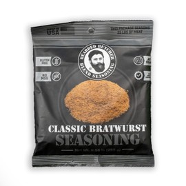 Bearded Butchers Classic Bratwurst Seasoning, 9 oz (0.56 lb) - DIY Bratwurst Seasoning, Great Seasoning to Make Your Own Bratwurst! Ideal for 25 lb of Meat, Use with Pork, Chicken, Turkey, Venison, and More!