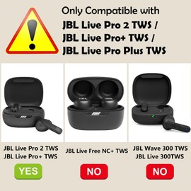 [2 Pack] easyBee Case Compatible with JBL Live Pro 2 / Live Pro+ TWS Bluetooth Headphone Charging Cover with 2 Keychain, Soft Liquid Silicone Ultra Thin Shockproof Protective Kit - Black Blue