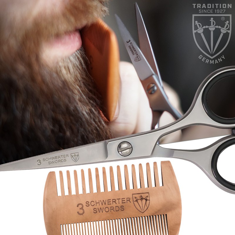 3 Swords Germany – Professional Beard Hair Scissors, Stainless Steel,