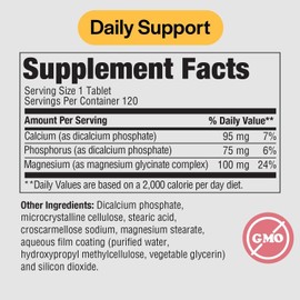 PureFormulas Magnesium Glycinate 100 mg Daily Support for Stress, Nerves, Sleep, Muscles, Metabolism Pure Magnesium Glycinate Supplement for Women and Men Magnesio Non-GMO 120 Tablets