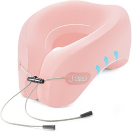 2025 Upgraded Neck Pillow Travel - Neck Pillow Travel Plane for Comfortable Sleep, Travel Pillow Perfect for Airplanes, Cars, Home Office, Gaming (Pink