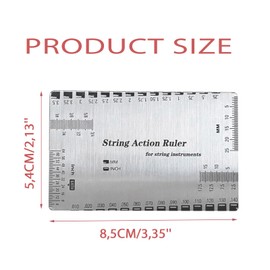 Ryaupy Durable String Action Guide Ruler, Measuring Gauge for Luthier Tool, Guitar Ruler String Action Ruler Gauge Tool for Electric Bass and Acoustic Guitar