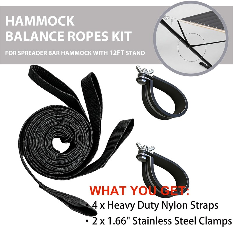 Hammock Balance Ropes Kit Designed for Double Spreader Bar Hammock