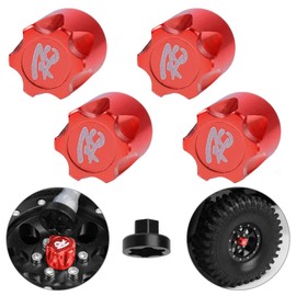 Hobbypark 4-Pack Aluminum Alloy M4 Nut Wheel Rim Center Cap Adapter for RC Car 1/10 Scale Crawler Traxxas TRX4 Redcat Gen7 Axial SCX10 90046 D90 (Black)