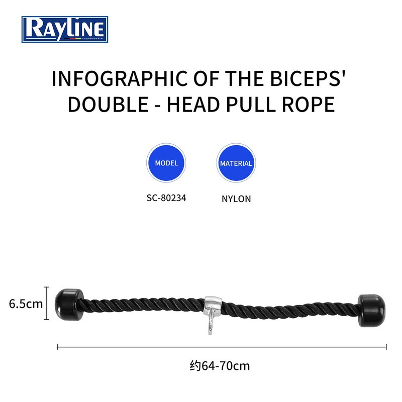 Rayline Triceps Rope 01 Biceps Rope with Swivel - Approx.