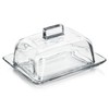 QFkris Clear Glass Butter Dish with Cover for Countertop, 7"