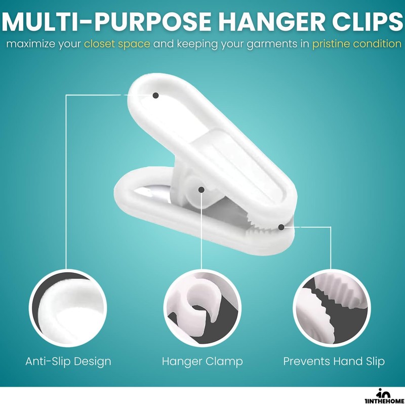 1InTheHome Multi-Purpose Hanger Clips (24 Count) White
