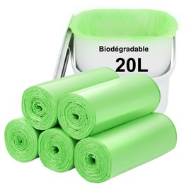 Aievrgad Biologisch abbaubare Müllbeutel, 20 l, 100 Stück, kleine Mülltüten, Müllbeutel, Müllbeutel, Müllbeutel, Müllbeutel, biologisch abbaubar, kompostierbar für Lebensmittel/Haushalt/Garten