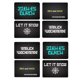 "Let It Snow" or "Pull It Through" or "Finally Weekend" Card in Carbon Lock in Debit Card/ID Format for Your Wallet Snuff Snuff Bullet (Mixed Order, Pack of 8), Colourful, Carbon look