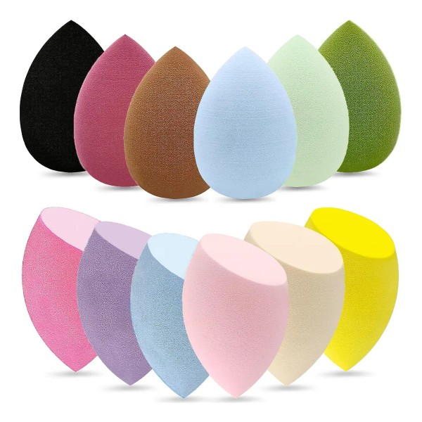 12pz Set Esponja Para Maquillaje Base Rubor Cosmeticos Polvo