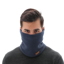 NovForth Calentador de cuello de invierno para hombre, bufanda de cuello para mujer, bufanda de forro polar para hombre, bufanda gruesa a prueba de viento, Azul marino (navynavy), Talla única