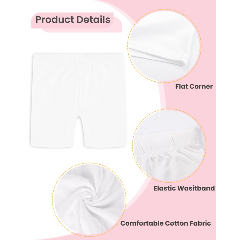 Auranso - Pantalones cortos de bicicleta para niñas, transpirables y