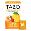 TAZO Herbal Tea Bags, Digestion Harmony Lemon Lychee Ginger, 16