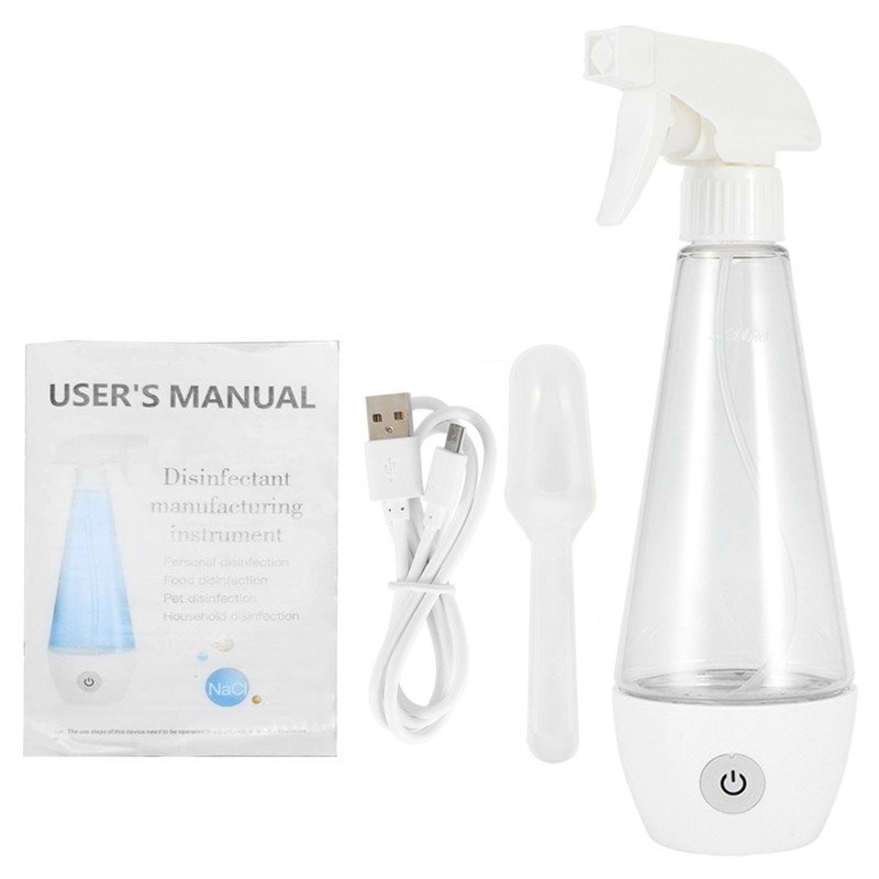 300ml USB Portable Sodium Hypochlorite Generator Detergent Spray Bottle Household