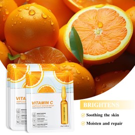 6pcs Face Sheet Mask, 24k Gold Hyaluronic Acid Vitamin C Face Mask Set - Hydrating Facial Mask, Redness Relief Korean Sheet Masks Face Mask Gift Set, Ampoule Serum Mask Improves Skin (Multicolor)