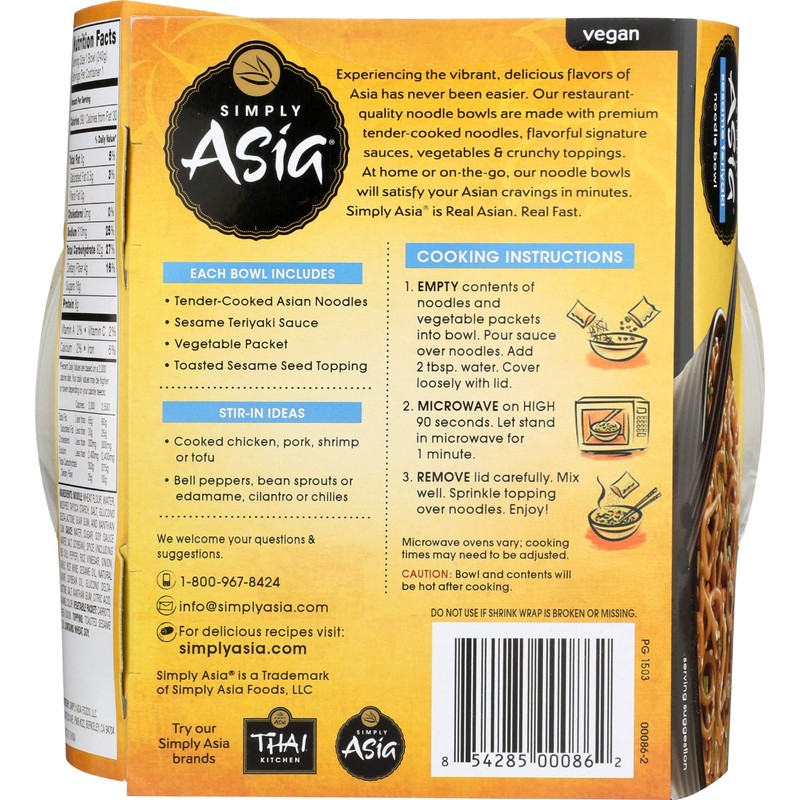 Simply Asia Sesame Teriyaki Noodle Bowl, 8.5 oz