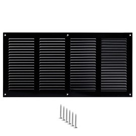 TURvent 14x6 Vent Cover (Duct Opening) - Black HVAC Return Air Grille for Wall and Ceiling - Metal AC Vent Cover with Mesh - Rectangular Ventilation Register - External Dimensions: 15.75" W x 7.87" H