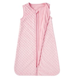DaysU Baby Sleep Sack with Plush Dots 18-24 Months, 2.5 TOG Sleeveless Baby Wearable Blanket with 2-Way Zipper, Sleeping Bag for Toddler, Pink