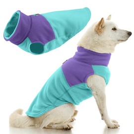 Gooby Fleece Vest Two Tone - Turquoise, Medium - Soft Fleece Vest with Durable and Convenient Metal Leash Ring - Stylish Two Tone Dog Sweater - Dog Clothes for Small Dog and Medium Dog