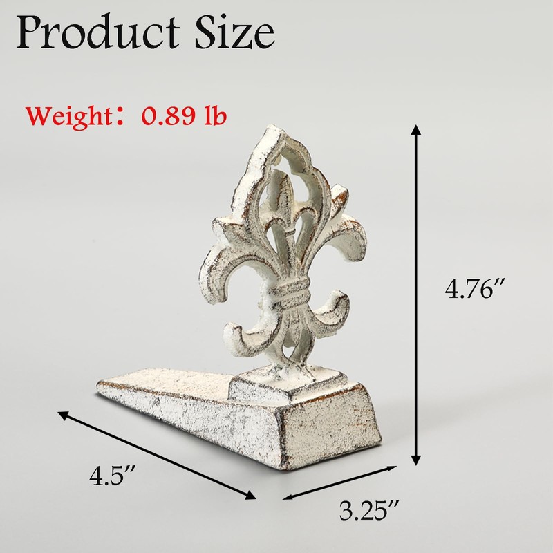 Fleur De Lis Door Stoppers Heavy Duty Cast Iron Decorative