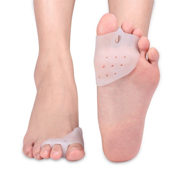 1 Pair Gel Toe Separators for Overlapping Toe, Bunion Corrector Pads for Bunion Relief Splint,Toe Separators with 3 Loops,Big Toe Space Suitable for Bunion Pain Relief and Overlapping Toes