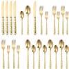 20-piece Gold Silverware Set Stainless Steel Flatware Set Mirror Polished