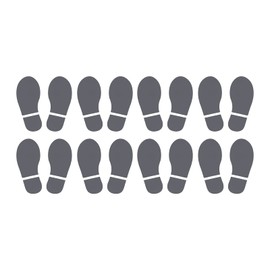 PATIKIL 5.9 x 2.5 Inch Footprints Floor Stickers, 8 Pairs PVC Shoes Footprint Floor Wall Stairs Decal Sticker for Home Classroom Decoration Dark Grey