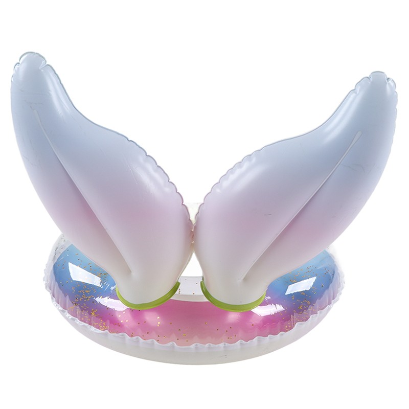 Swimming Ring Sparkling Sequins Rainbow Gradient Wings Swimming Ring Summer