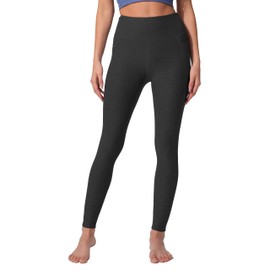 Leggings with Pockets for Women, High Waist Compression Workout Athletic Yoga Leggings, Ultra Soft Tummy Control Carbon Black S