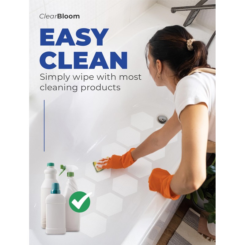 Clear Bloom Anti-Slip Shower Stickers for Tub & Shower Floor