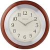 Bulova C4228 Reedham Wall Clock, 14" Diameter, Walnut