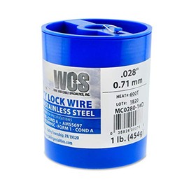 Lock Wire, T302/304 Stainless, NASM20995, MS20995C, ASTM A580 Cond A, AMS5697.028 in (0.71 mm), 1 lb (0.45 kg) Dispenser Can, Approx. 474 ft (144 m)