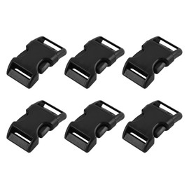 METALLIXITY Side Quick Release Buckle (15 mm/0.59 inches), Pack of 6, Plastic Adjustable Buckles - for Backpack Strap, Black, pink