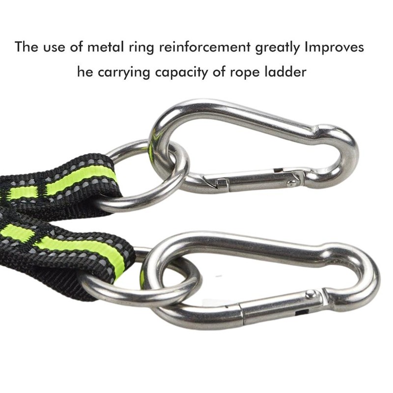 3 Step Boat Rope Ladder Nylon Webbing Boarding Ladder Portable