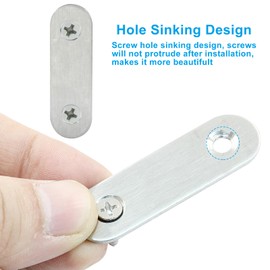 Rierdge 16 Pack 2 Inch Stainless Steel Flat Plate Straight Bracket Flat Metal Brace Bracket, 50mm Metal Brackets Mending Repair Plate Brace with Screws for Wood Straight Brace