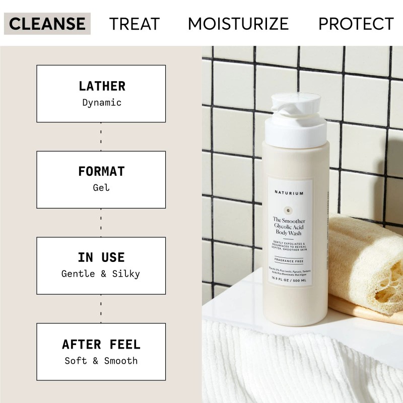 Naturium Glycolic Acid Body Wash Exfoliating Cleanser for Smooth Skin