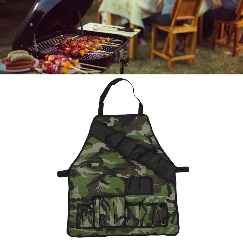 MultiFunction BBQ Apron Waterproof Dirt Resistant Cooking Apron with MultiPocket