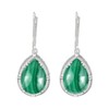 9.51Cts Natural Malachite Earrings For Women Green Stone April Birthstone