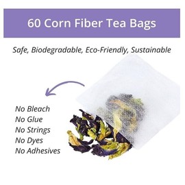 Dried Butterfly Pea Flower Tea Bags 60 Dried Butterfly Pea Flower Tea Bags, VitalForest Butterfly Blue Pea Flower Te