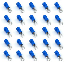 UMTMedia® 25 Pieces Blue 3.2mm Insulated Crimp Ring Electrical Connector Terminal Connectors