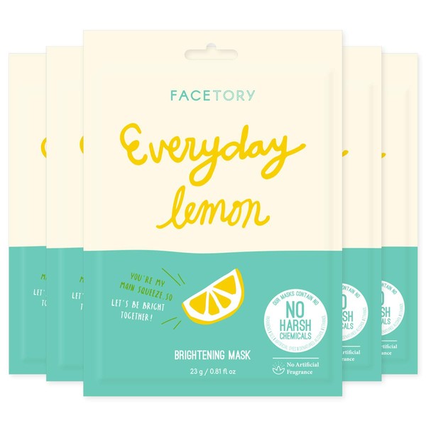 Everyday Lemon Brightening Mask With No Harsh Chemicals - Brightening, Clarifying, Balancing (Pack of 5)