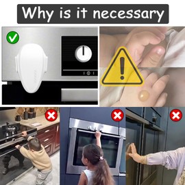 YTDSUP Oven Lock Child Safety (2 pack), Cabinet Locks Baby Proofing, Baby and Child Proof Locks for Drawer Oven Stove Door, Upgrade Heat-Resistant Material, Easy to Install, No Toolf Need - White