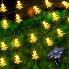 Acxilexy Solar Christmas Fairy Lights 12 m 100 LEDs Christmas Tree Fairy Lights Waterproof Fairy Lights Outdoor Solar Christmas Tree Fairy Lights for Christmas Party Garden Decoration