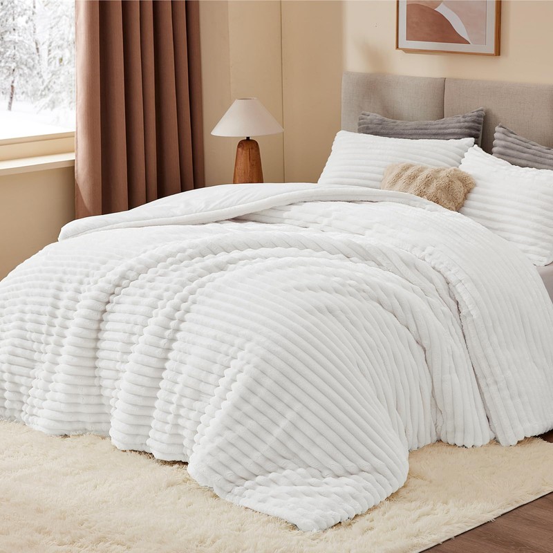 BEDELITE Fleece California King Comforter Set -Super Soft & Warm