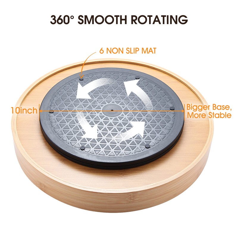 Lazy Susan Organizer 14 inch, Bamboo Lazy Susan for Table,