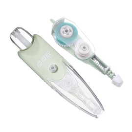 PATIKIL White Out Correction Tape, 1 Set Eraser Tape Dispenser Refillable Retractable Instant Correction Applicator Supplies with Tape Core for Office, Green