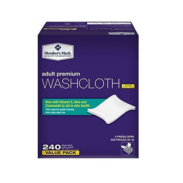 Simply Right Member's Mark Adult Wash-Cloths, 240 Count