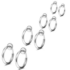 KOQAIIZ Fake Septum, 8 Pieces Fake Nose Piercing, Septum Piercing, Hoop Nose Ring, Faux Non-Pierced Faux Nose Piercing, Fake Nose Lip, Septum Ear